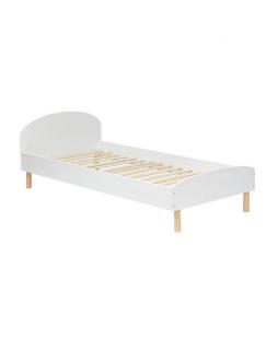 Łóżko dziecięce białe z drewnem 90x190 cm