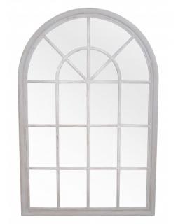 Lustro okno białe postarzane duże 100x150 cm