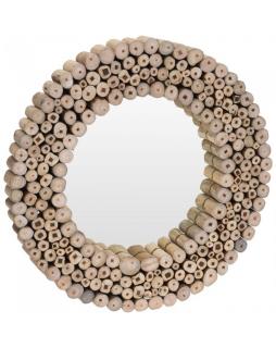 Lustro okrągłe drewniane