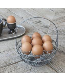 Metalowy koszyk na jajka szary postarzany