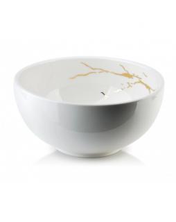 Miska porcelanowa Marble Gold Biały