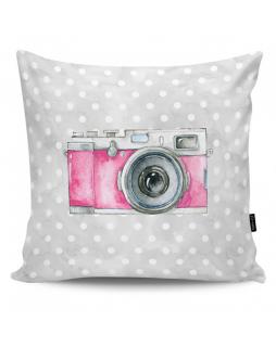 Poduszka dekoracyjna Camera pink