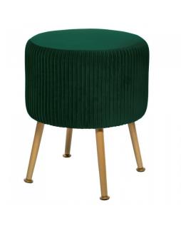 Pufa stołek do salonu welwet MONIC Ciemny zielony