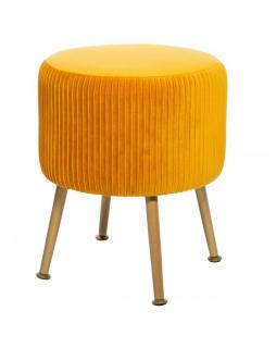 Pufa stołek do salonu welwet MONIC Żółty