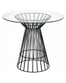 Stół metalowy ze szklanym blatem Glassy Czarny