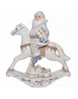 Święty Mikołaj na koniu na biegunach 30 cm