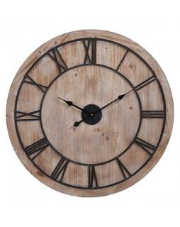 Wielki zegar drewniano-metalowy