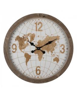 Zegar ścienny z mapą świata