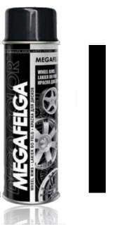 Farba do felg czarny połysk lakier akrylowy spray 500ml RAL 9005 MEGAFELGA CP
