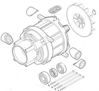 Silnik elektryczny 220-240V/50, 60 Hz, 1,7 kW