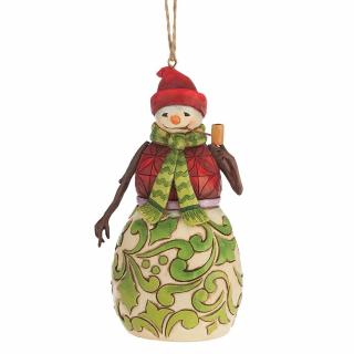 Bałwanek zawieszka Red  Green Snowman Hanging Ornament  4047792 Jim Shore  figurka ozdoba świąteczna