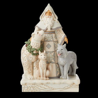 Biały Mikołaj i leśni przyjaciele "Czas cudu"  ND6008858 Jim Shore 48 cm figurka ozdoba świąteczna