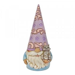 GNOM z kotkiem Gnome with Cat Figurine 6010290 Jim Shore gnom ogród szczęscie kot łapki kotek