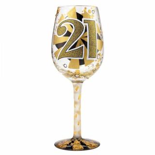 Kieliszek do wina 21 lat jubileuszowy 21st Birthday Wine Glass 6000735  artystki Lolita figurka kieliszek wino jednorożec tęcza
