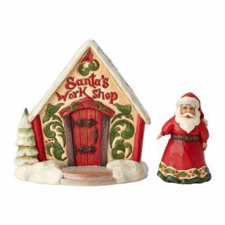 Mikołaj i sklep z zabawkami  Santa and Toy Shop Gift Set 4060314 Jim Shore  figurka ozdoba świąteczna