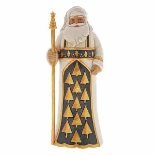 Mikołaj "wspaniały czas świąt" Season So Splendid (Black  Gold Santa with Staff) 6001434  Jim Shore  figurka ozdoba świąteczna