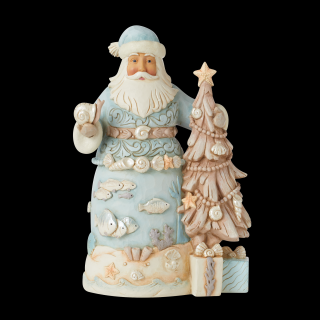 Mikołaj z morza ławica ryb oraz muszelki 6010805  artysty Jim Shore figurka ozdoba świąteczna Mikołaj prezent muszle morze ryby ławica