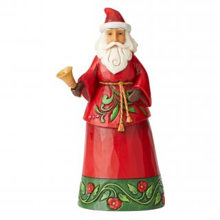 Mikołaj z świątecznym dzwoneczkiem Santa Holding Bell 6004138 Jim Shore  figurka ozdoba świąteczna