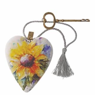 Serce zawieszka "słońce mojego serca" Sunflower Art Heart 1003480216 figurka ozdoba serce
