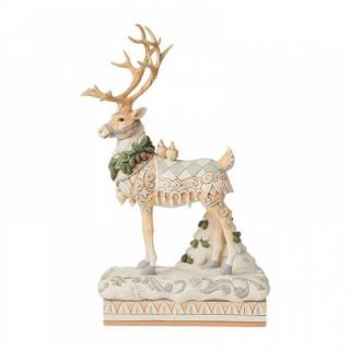 Świąteczny biały jeleń i leśni przyjaciele 6008870 Jim Shore figurka ozdoba świąteczna
