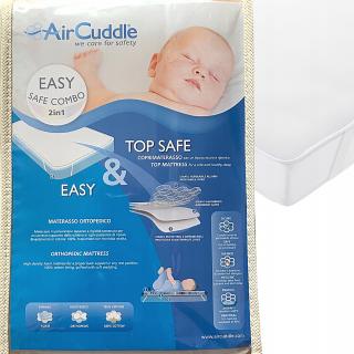 Materac dla dzieci do łóżeczka 120x60 - Zestaw EASY TOP SAFE z matą antypotową 2w1 - AirCuddle