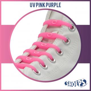 Sznurówki silikonowe bez wiązania - zmieniające kolor UV różowe fioletowe Elastyczne Holenderskie