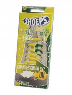 Sznurówki silikonowe bez wiązania - zmieniające kolor UV żółty zielony SHOEPS