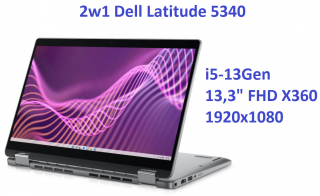 2w1 DELL Latitude 5340 i5-1345U 8GB 1TB SSD 13,3" FHD 1920x1080 Touch Wifi BT Win11pro Gw12mc
