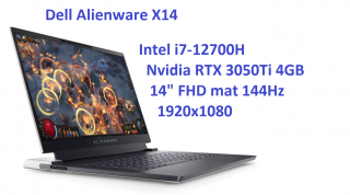 DELL Alienware X14 i7-12700H 16GB 1TB SSD 14 FHD 1920x1080 144Hz GeForce RTX3050Ti 4GB WiFi BT Kam Win11 gw12mc