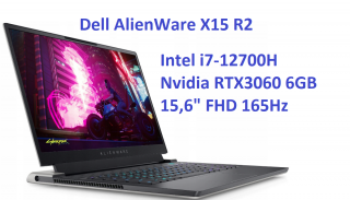 DELL Alienware X15 R2 i7-12700H 16GB 2TB SSD 15,6 1920x1080 165Hz GeForce RTX3060 6GB WiFi BT Kam Win11PL gw12mc