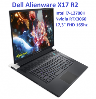 DELL Alienware X17 R2 i7-12700H 16GB 512GB SSD 17,3 FHD 1920x1080 165Hz GeForce RTX3060 6GB WiFi BT Kam Win11PL gw12mc