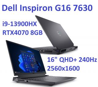 Gaming DELL Inspiron G16 7630 i9-13900HX 16GB 1TB SSD 16" QHD+ 2560x1600 240Hz matt GeForce RTX 4070 8GB WiFi BT KAM Win11 Gw12mc