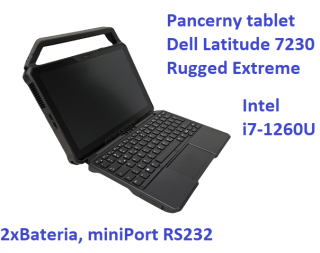 Tablet z klawiaturą DELL Latitude 7230 Rugged Extreme i7-1260U 32GB 256GB SSD 12" FHD+ 1920x1200 Mat Win11pro RS232 2xBat KAM WiFi BT Gw12mc