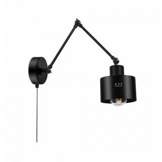 Lampa LOFT ABI K3W czarna 1xE27 kinkiet