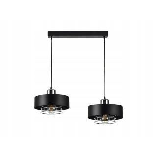 Lampa LOFT IDA-S W2 2xE27 wisząca czarno srebrny