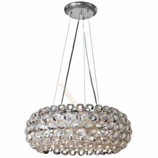 Lampa oprawa wisząca SARA fi460*H1500mm 2xE27 transparentna akryl + szkło + metal Lampada Designe