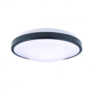 Lampa plafon PLATO-O-B 2 x E27 fi300 PMA okrągły ramka czarna szczotkowana