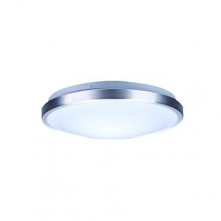 Lampa plafon PLATO-O-S 2 x E27 fi300 PMA okrągły ramka srebrna szczotkowana