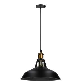 Lampa Vintage LOFT IDRA 1xE27 wisząca metal czarna + mosiądz