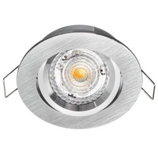 Oprawa halogenowa ATENA okrągła aluminiowa srebrna drapana regulowana sufitowa wpuszczana Warszawa Bartycka 116