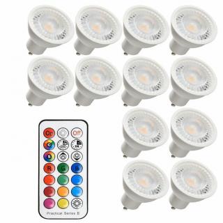 Zestaw 12 x żarówka led gu10 3,7W RGBWW + pilot