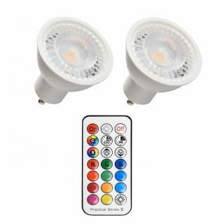 Zestaw 2 x żarówka led gu10 3,7W RGBNW + pilot