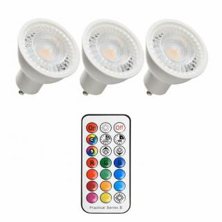 Zestaw 3 x żarówka led gu10 3,7W RGBNW + pilot