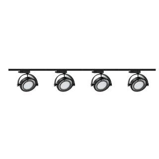 Zestaw 4x lampa PIANO Track 3F czarna z żarówką led gu10 ES111 8,9W ciepła biała + szynoprzewód 2m kolor czarny