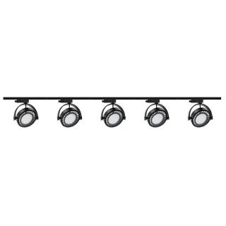 Zestaw 5x lampa PIANO Track 3F czarna z żarówką led gu10 ES111 8,9W ciepła biała + szynoprzewód 2 x 2m kolor czarny