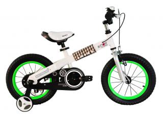 RB16-15 BUTTONS KIDS BIKE 16 INCH White-Green (0437, Royal Baby) RB16-15 BUTTONS KIDS BIKE 16 INCH White-Green (0437, Royal Baby)