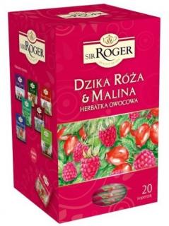 Herbata Dzika Róża z Maliną Sir Roger 20 kopert ekspresowa