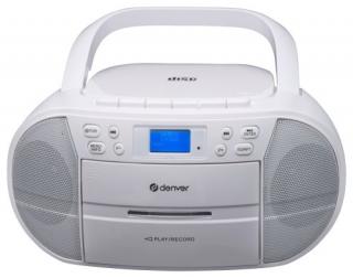 Denver TDC-280W Boombox z radiem FM/DAB+, CD, USB i odtwarzaczem kasetowym, biały