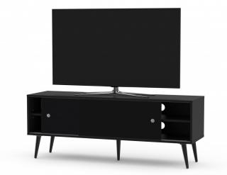 Drewniana szafka rtv SONOROUS RTRA-140-BLK-BLK szerokość 140 cm