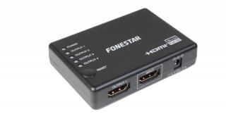 Fonestar FO-554 - Rozdzielacz 1 x 4 HDMI (1 wejście x 4 wyjścia), 4K@30Hz. Przepustowość 10.2Gbps